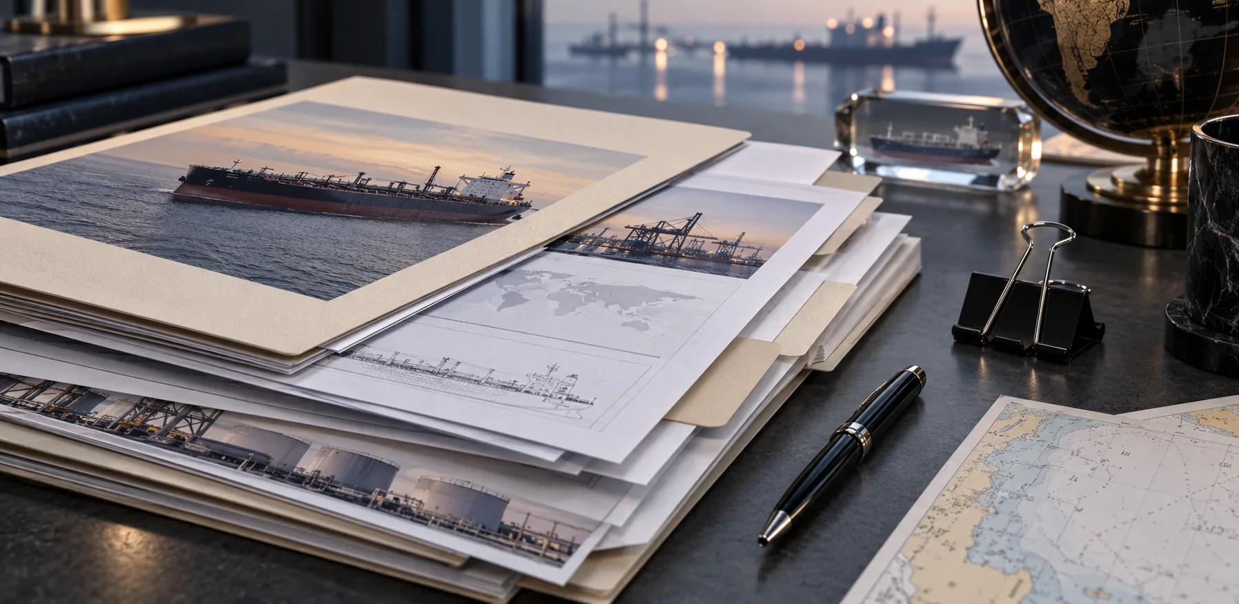 Commercial and shipment documents laid out for review